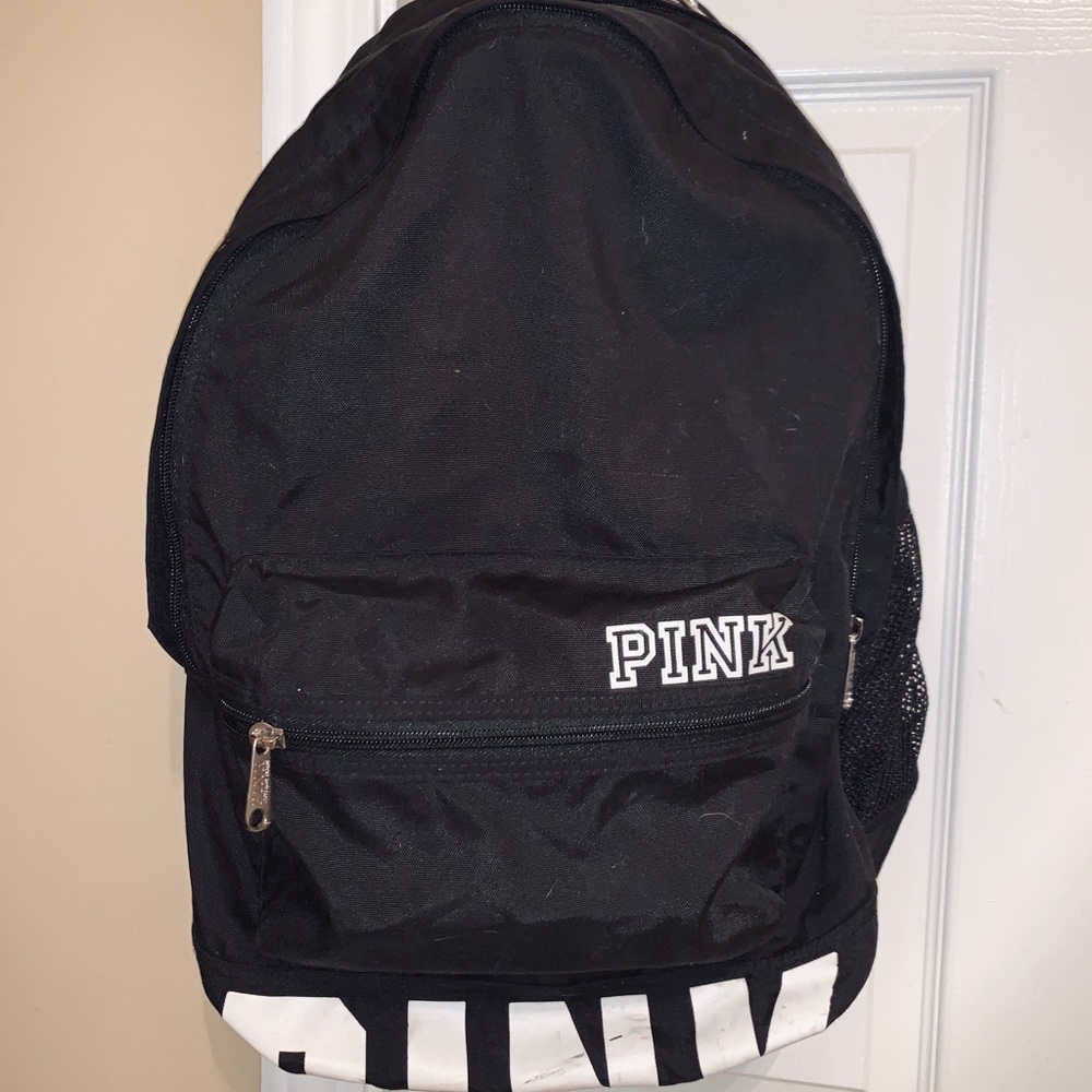 PINK Black Backpack